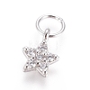 925 Sterling Silver Micro Pave Clear Cubic Zirconia Charms STER-I018-02P-1