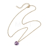 Cherry Quartz Glass & Natural Red Rainbow Jasper & Green Aventurine & Amethyst & Rose Quartz Heart Pendant 304 Stainless Steel Cable Chain Necklaces for Women NJEW-JN05796-5
