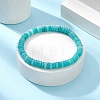 Dyed Natural White Jade Disc Beaded Stretch Bracelets BJEW-JB09515-02-3