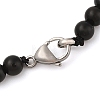 Natural Obsidian Round Beads Bracelets & Necklaces Sets SJEW-L132-15-3