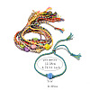 10Pcs 10 Colors Boho Handmade Porcelain Shell Shaped Adjustable Braided Cotton Cord Slider Bracelet Sets for Women WG2C478-01-3