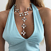 Iron Resin Flower Pendant Y Necklaces for Women WG2F8AB-02-2