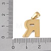 Natural White Shell Alphabet Pendants STAS-M338-02G-R-3