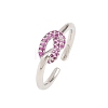 Brass Micro Pave Cubic Zirconia Finger Rings RJEW-C153-01P-03-4