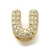 Brass Micro Pave Cubic Zirconia Letter Multi-Strand Links KK-D295-32G-21-1