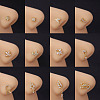 316L Surgical Stainless Steel Clear Cubic Zirconia Flower L-Shaped Nose Rings WG9E417-07-2