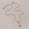 Vintage European 304 Stainless Steel and Imitation Pearl Teardrop Pendant Necklaces ZN0215-4