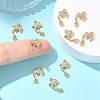 SHEGRACE Brass Micro Pave Clear Cubic Zirconia Dolphin Links Connector Charms XGRQ3K383-568G-5