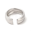 Non-Tarnish 304 Stainless Steel Lined Open Cuff Ring for Women RJEW-E063-29P-3