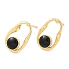 Rack Plating Brass Twist Oval Stud Earrings with Enamel EJEW-D061-01G-2