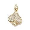 Brass Micro Pave Clear Cubic Zirconia Charms CU-L001-19G-04-1