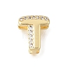 Brass Micro Pave Clear Cubic Zirconia Initial Spacer Bars KK-E802-34G-T-1