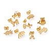 16 Pairs 16 Style Crocodiles & Dog & Swan & Hedgehog & Dinosaur & Bird 304 Stainless Steel Stud Earrings EJEW-CF0001-02G-3