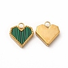 Synthetic Malachite Dyed Heart Charms STAS-A076-08G-2