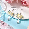 Handmade Glass Seed & Acrylic Beads Bowknot Dangle Earrings EJEW-MZ00298-04-2