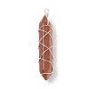 Natural & Synthetic Mixed Stone Double Terminal Pointed Pendants PALLOY-JF01808-2
