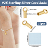 20Pcs 925 Sterling Silver Cord Ends STER-BBC0009-87G-2