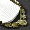 Natural Unakite Faceted Bib Graduated Beaded Necklaces for Women NJEW-B128-01N-2