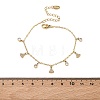 304 Stainless Steel Pave Clear Cubic Zirconia Triangel Charm Bracelets for Women BJEW-C151-03G-5