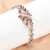 Platinum Tone Brass Micro Pave Cubic Zirconia Tennis Bracelets BJEW-B160-06P-1