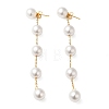 304 Stainless Steel with Plastic Pearl Stud Dangle Earrings EJEW-Q386-02A-G-2