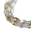 Electroplate Glass Beads Strands GLAA-Q101-03B-HP01-3