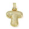 Brass Micro Pave Clear Cubic Zirconia Pendants KK-M279-01G-T-1