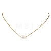 Natural Pearl Rice Pendant 304 Stainless Steel Satellite Chain Necklaces for Women NJEW-JN06149-01-4