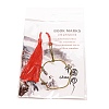 Chinese Ancient Hand Fan Shape Brass Wire Wrap Metal Bookmark with Tassel for Book Lover AJEW-WH0034-44-3