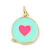 Eco-Friendly Brass Enamel Pendants KK-C220-04G-2