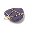 Natural Lapis Lazuli Copper Wire Wrapped Pendants PALLOY-JF02042-05-3