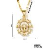 Brass Pave Clear Cubic Zirconia Star Shape Pendant Necklaces for Women PJ6114-1-1