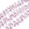 Electroplate Glass Faceted Teardrop Beads Strands EGLA-D014-15-1