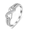 Brass & Clear Cubic Zirconia Finger Rings for Women FS-WGA713C-01-3
