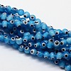 Handmade Evil Eye Lampwork Round Bead Strands LAMP-L055-6mm-05-1