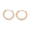 Rack Plating Brass Beaded Huggie Hoop Earrings for Women KK-D069-09G-RS-1
