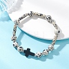 Natural Dalmatian Jasper & Synthetic Turquoise Beads Bracelets BJEW-JB13232-1
