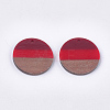 Tri-color Resin & Walnut Wood Pendants RESI-S358-78C-2