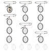 Iron Oval Link Brooch Base Settings AJEW-UN00044-01-1