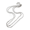 Non-Tarnish 304 Stainless Steel Paperclip & Herringbone Chains Double Layer Necklace for Men Women NJEW-E046-01P-1