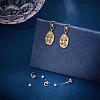 10Pcs Brass Micro Pave Cubic Clear Zirconia Moon & Star Stud Earring Findings KK-BC0011-05-4