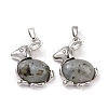 Natural Labradorite Bunny Pendants G-E422-20P-2