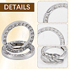 6Pcs 3 Colors Alloy Crystal Rhinestone Spring Gate Rings FIND-GF0007-96-6