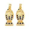 Brass Micro Pave Cubic Zirconia Pendants CU-CBAB3AD-08G-04-1