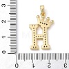 Rack Plating Brass Micro Pave Cubic Zirconia Pendants KK-D535-01H-RS-3