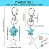 20Pcs Starfish Turtle Synthetic Turquoise Pendant Decorations HJEW-CP0001-43A-2
