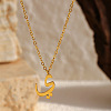 304 Stainless Steel Arabic Initial Letter Pendant Necklaces FS-WG7B6CA-08-1