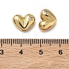 Heart Brass Micro Pave Clear Cubic Zirconia Beads KK-H256-11G-3