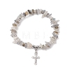 Natural Labradorite Chip Beaded Stretch Bracelets BJEW-JB12316-01-2