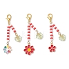 3Pcs Flower Alloy Enamel Pendant Decorations HJEW-MZ00337-2